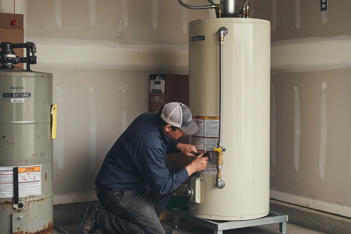 Water heater and shutoff valve replacement in Kenmore